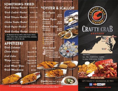 crafty crab menu